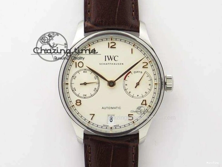 MIROTIME 0318 Portuguese Real PR Real Annual Calendar RG IW503504 YLF 1:1 Best Edition White Dial On Leather Strap A TimelessDesign 7242